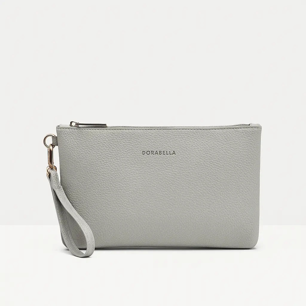 Easy pocket in ecopelle a grana GRIGIO CHIARO DORABELLA EASY