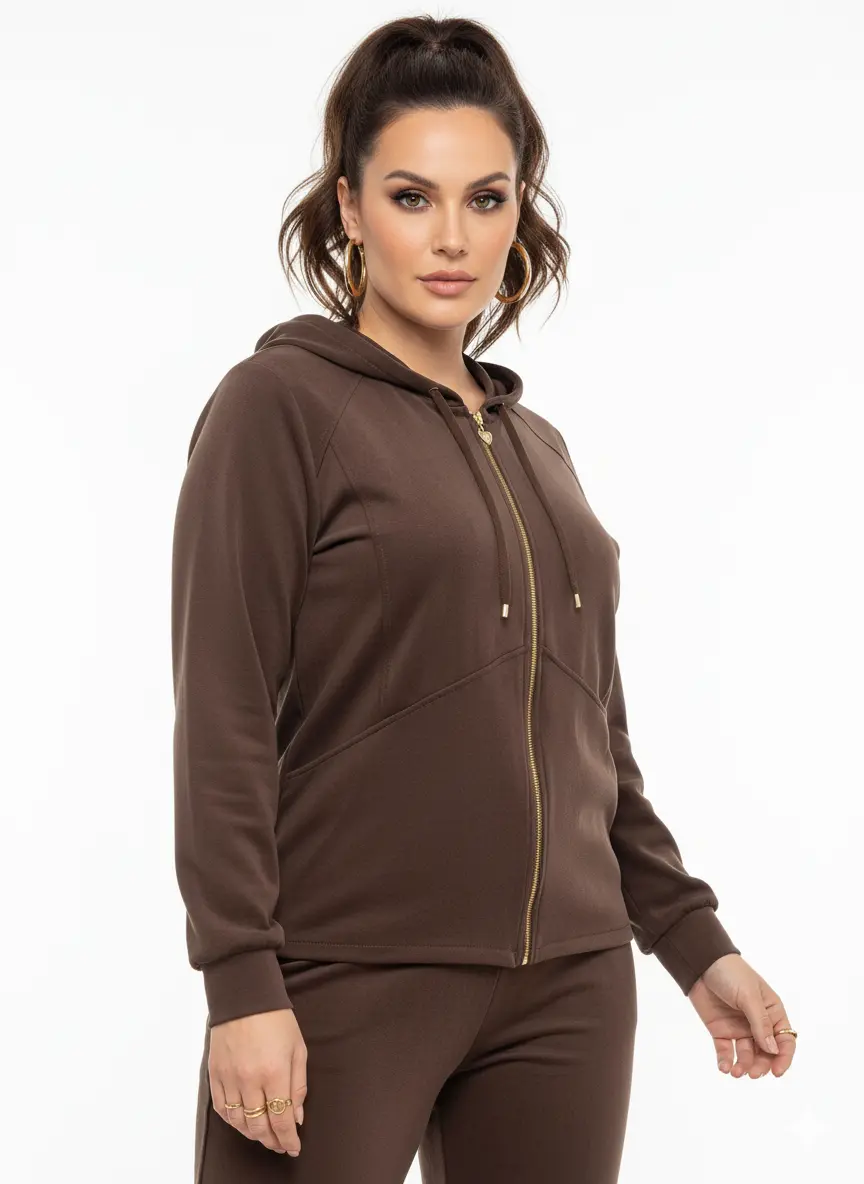 Felpa con cappuccio CIOCCOLATO DORABELLA PIU'