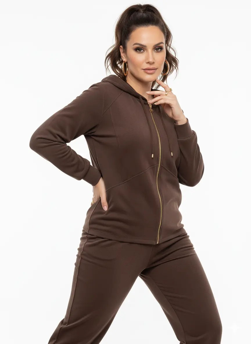 Felpa con cappuccio CIOCCOLATO DORABELLA PIU'