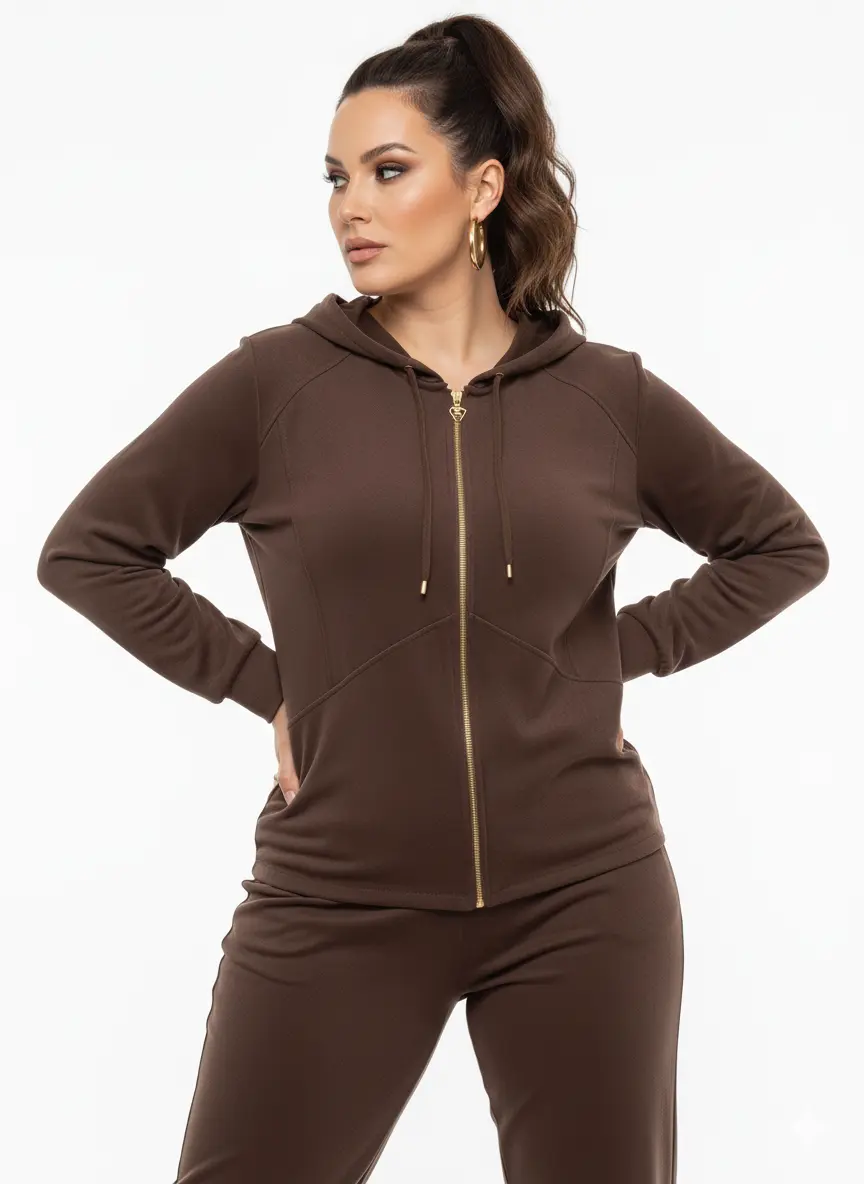 Felpa con cappuccio CIOCCOLATO DORABELLA PIU'