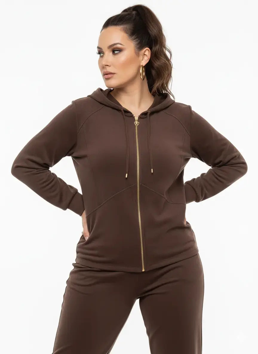 Felpa con cappuccio CIOCCOLATO DORABELLA PIU'