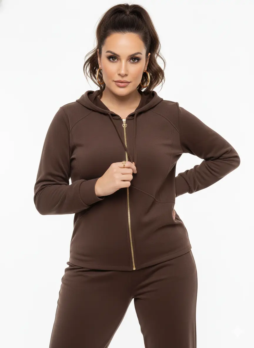 Felpa con cappuccio CIOCCOLATO DORABELLA PIU'