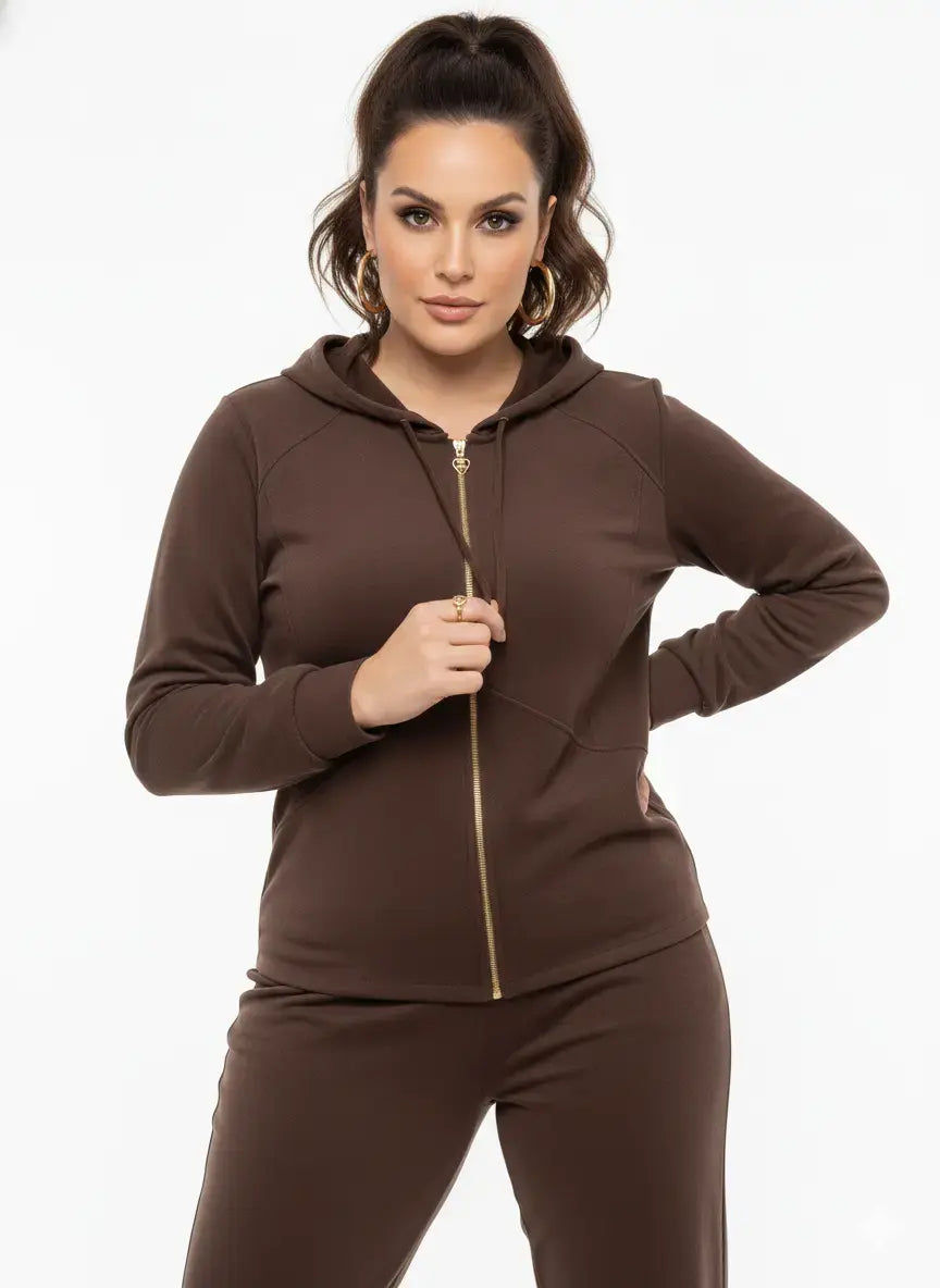 Felpa con cappuccio CIOCCOLATO DORABELLA PIU'