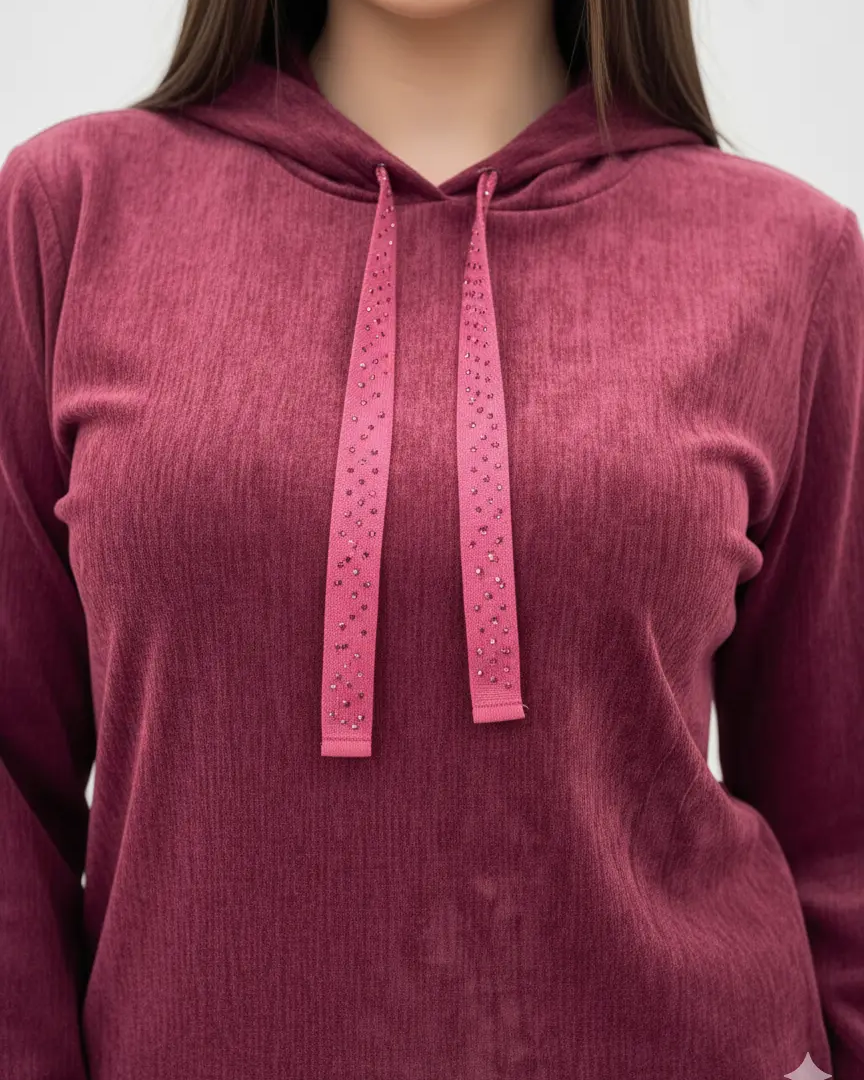 Felpa con cappuccio in ciniglia DORABELLA PIU'