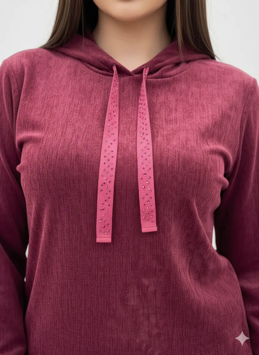 Felpa con cappuccio in ciniglia DORABELLA PIU'