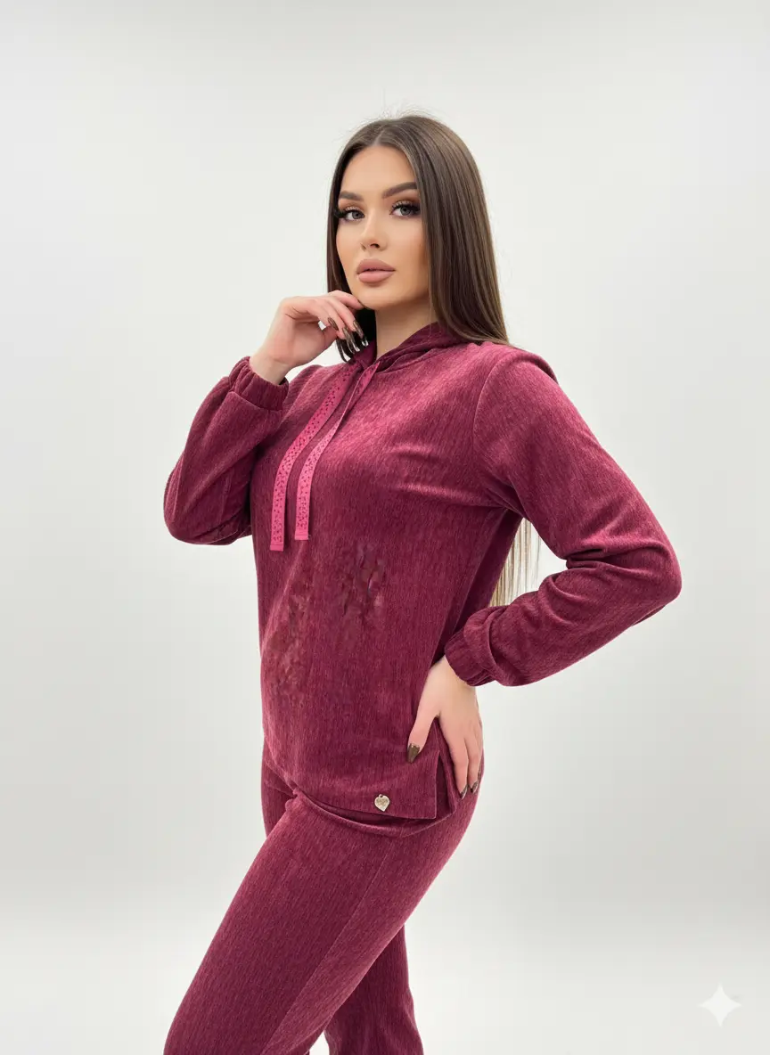 Felpa con cappuccio in ciniglia DORABELLA PIU'