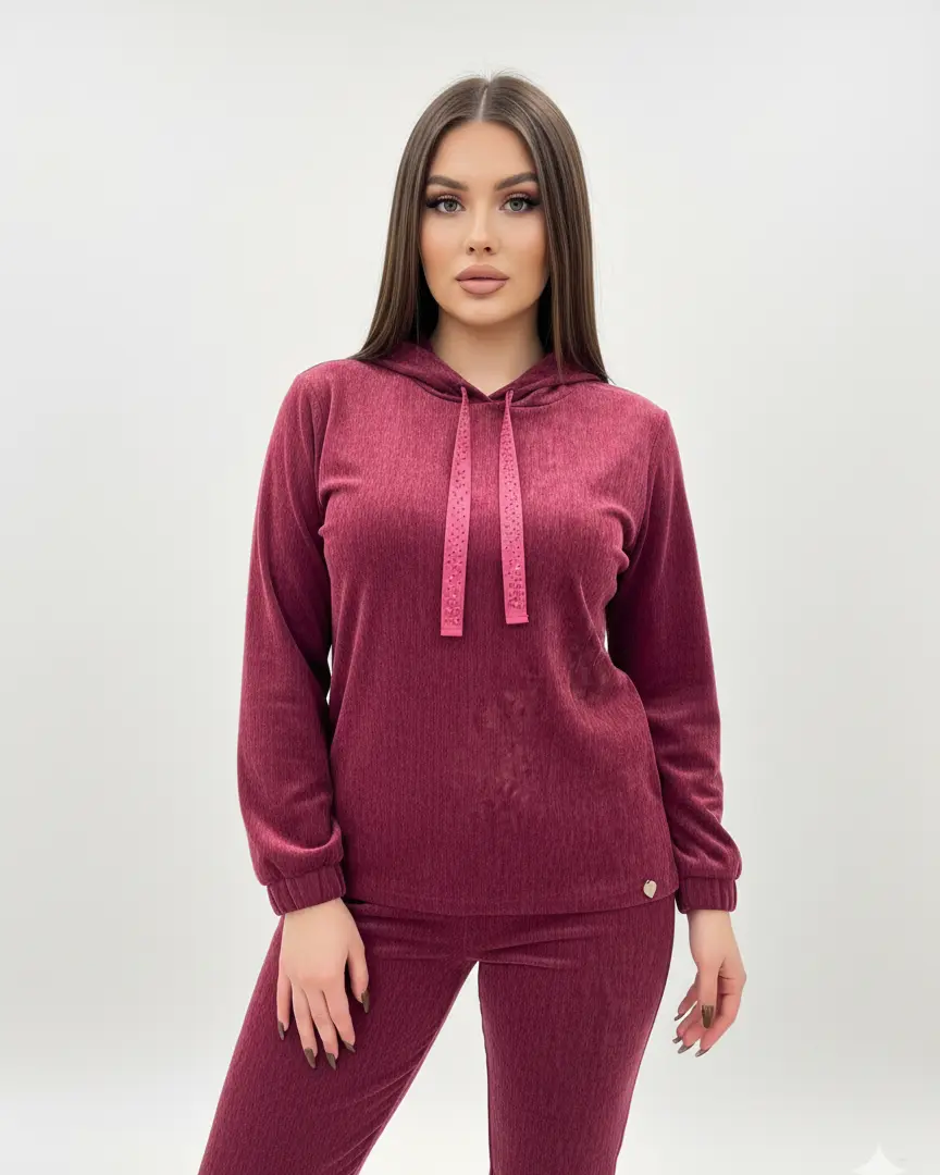 Felpa con cappuccio in ciniglia DORABELLA PIU'