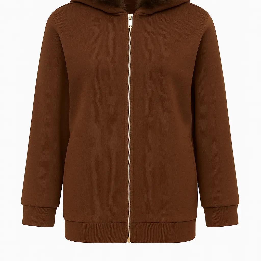 Felpa in maglia con bordo in pelliccia DORABELLA