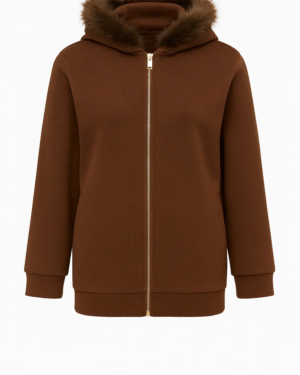 Felpa in maglia con bordo in pelliccia DORABELLA