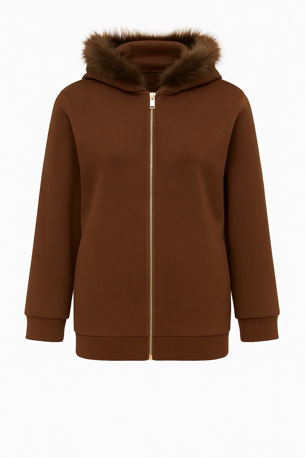 Felpa in maglia con bordo in pelliccia DORABELLA