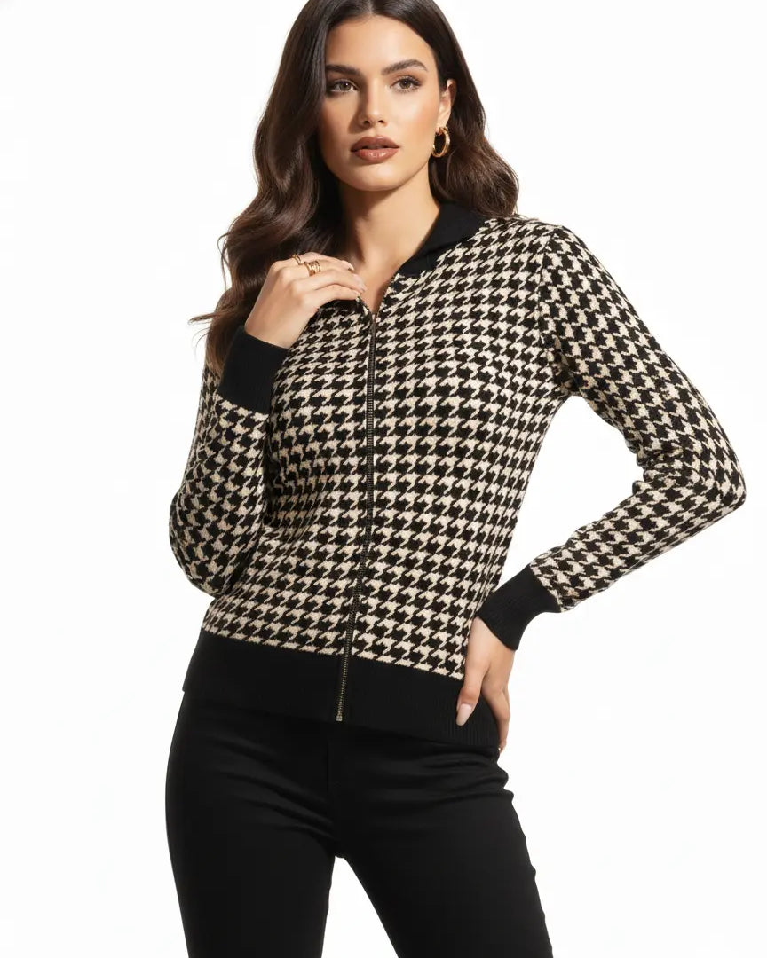 Felpa in maglia con cappuccio DORABELLA