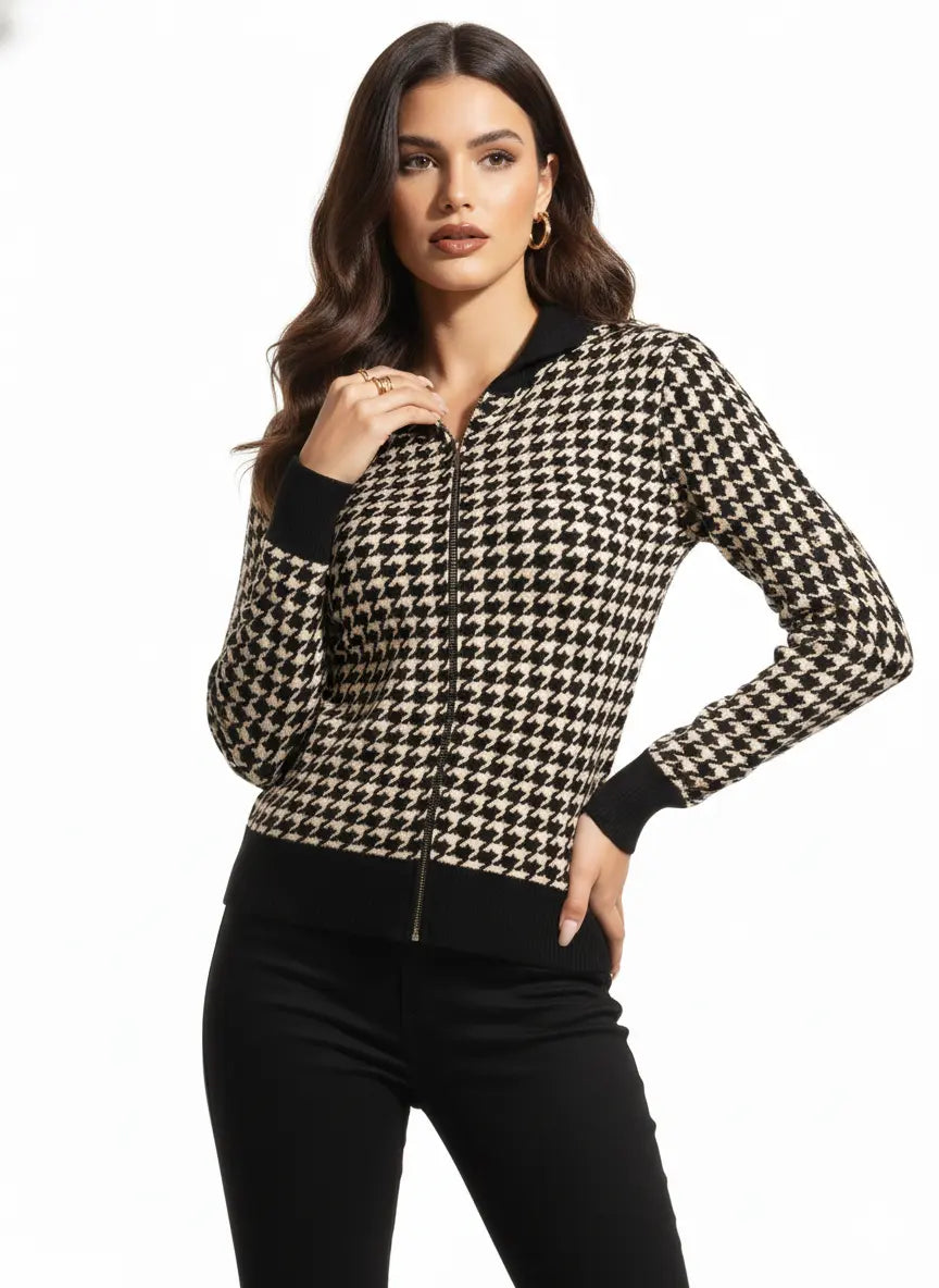 Felpa in maglia con cappuccio DORABELLA