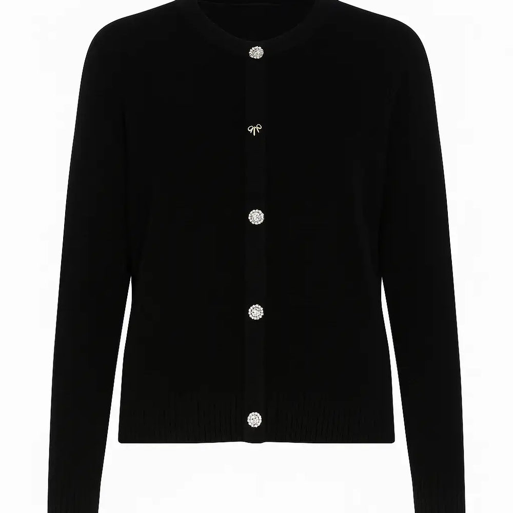 Finto cardigan con bottoni gioiello DORABELLA XL / Nero