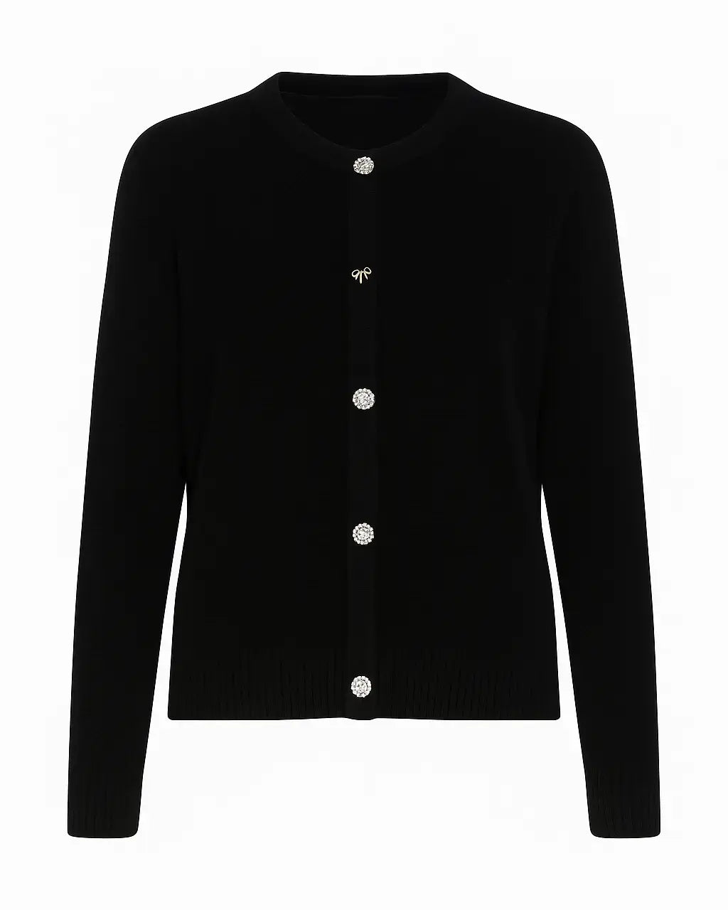 Finto cardigan con bottoni gioiello DORABELLA XL / Nero