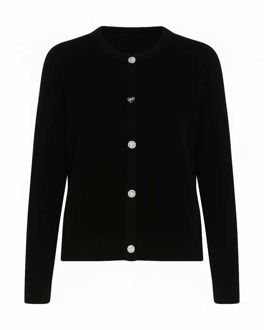 Finto cardigan con bottoni gioiello DORABELLA XL / Nero