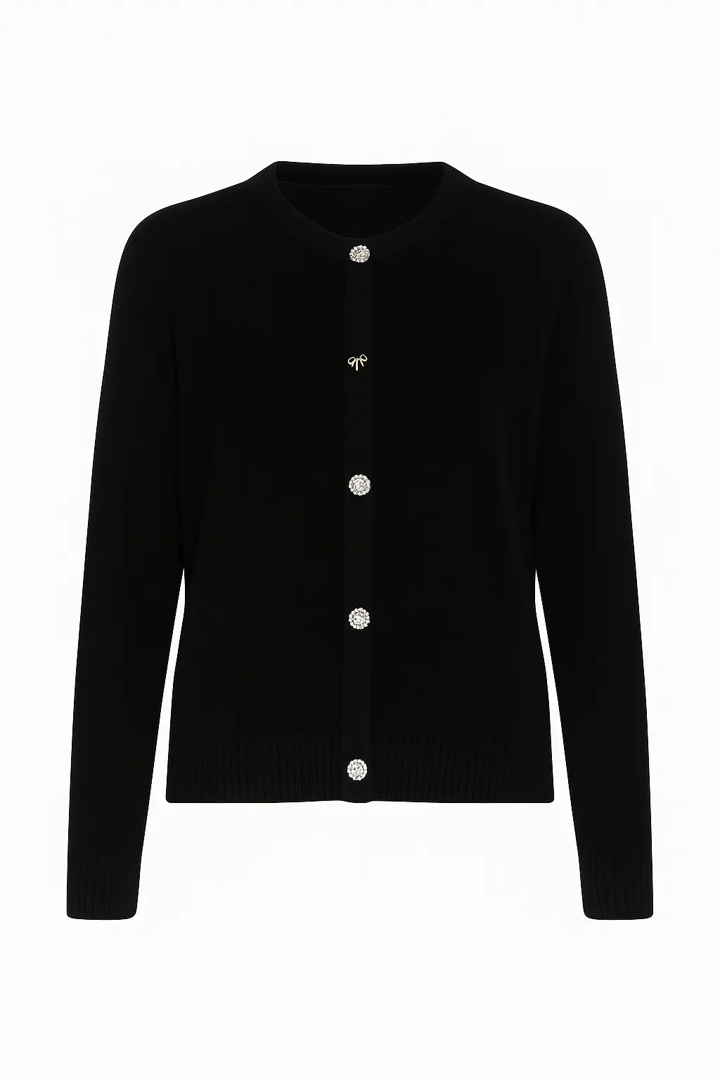 Finto cardigan con bottoni gioiello DORABELLA XL / Nero