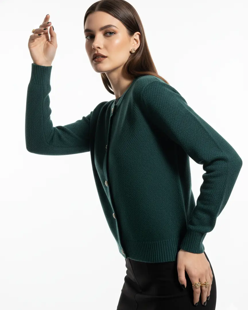 Finto cardigan con bottoni gioiello DORABELLA