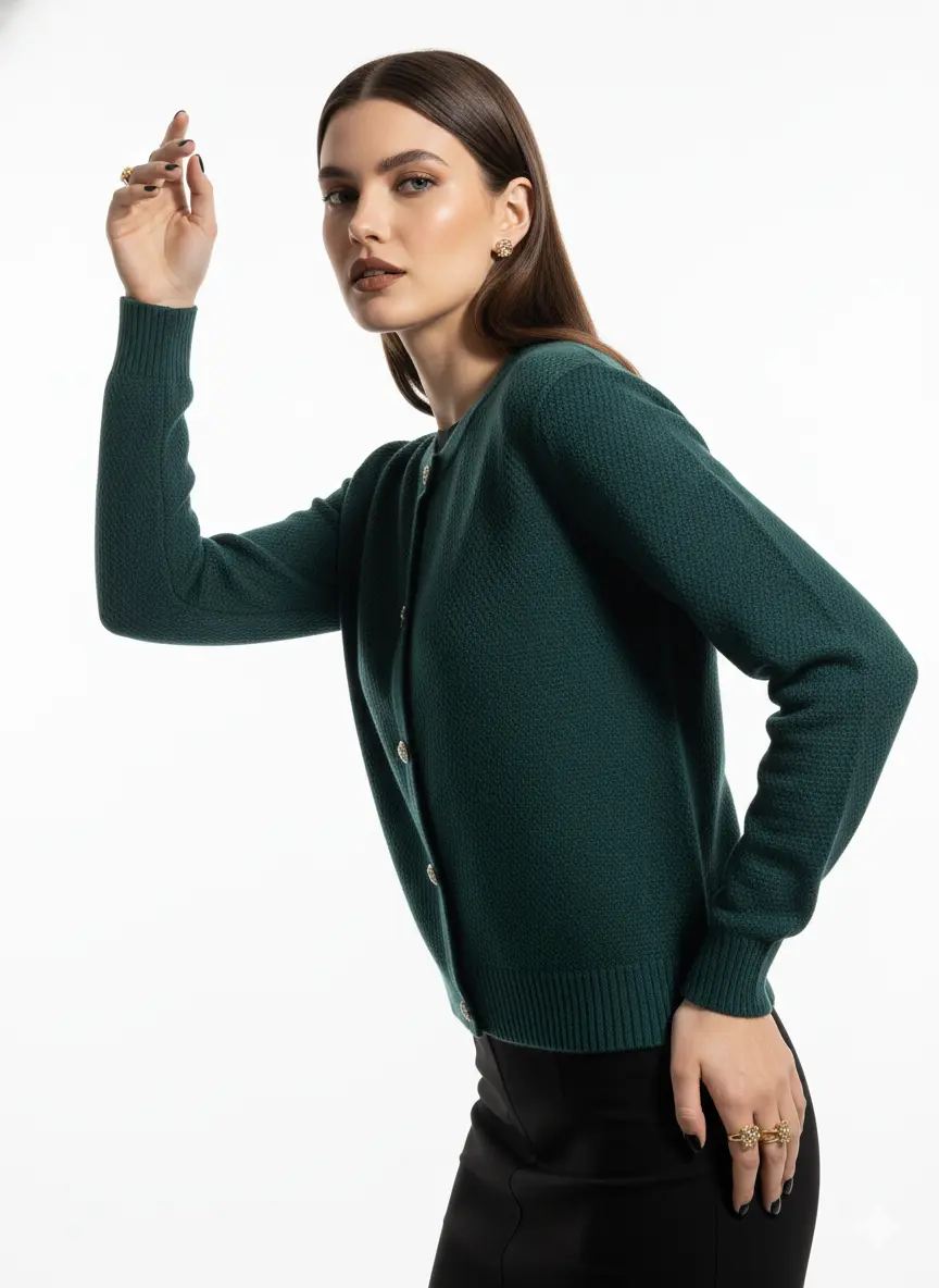 Finto cardigan con bottoni gioiello DORABELLA