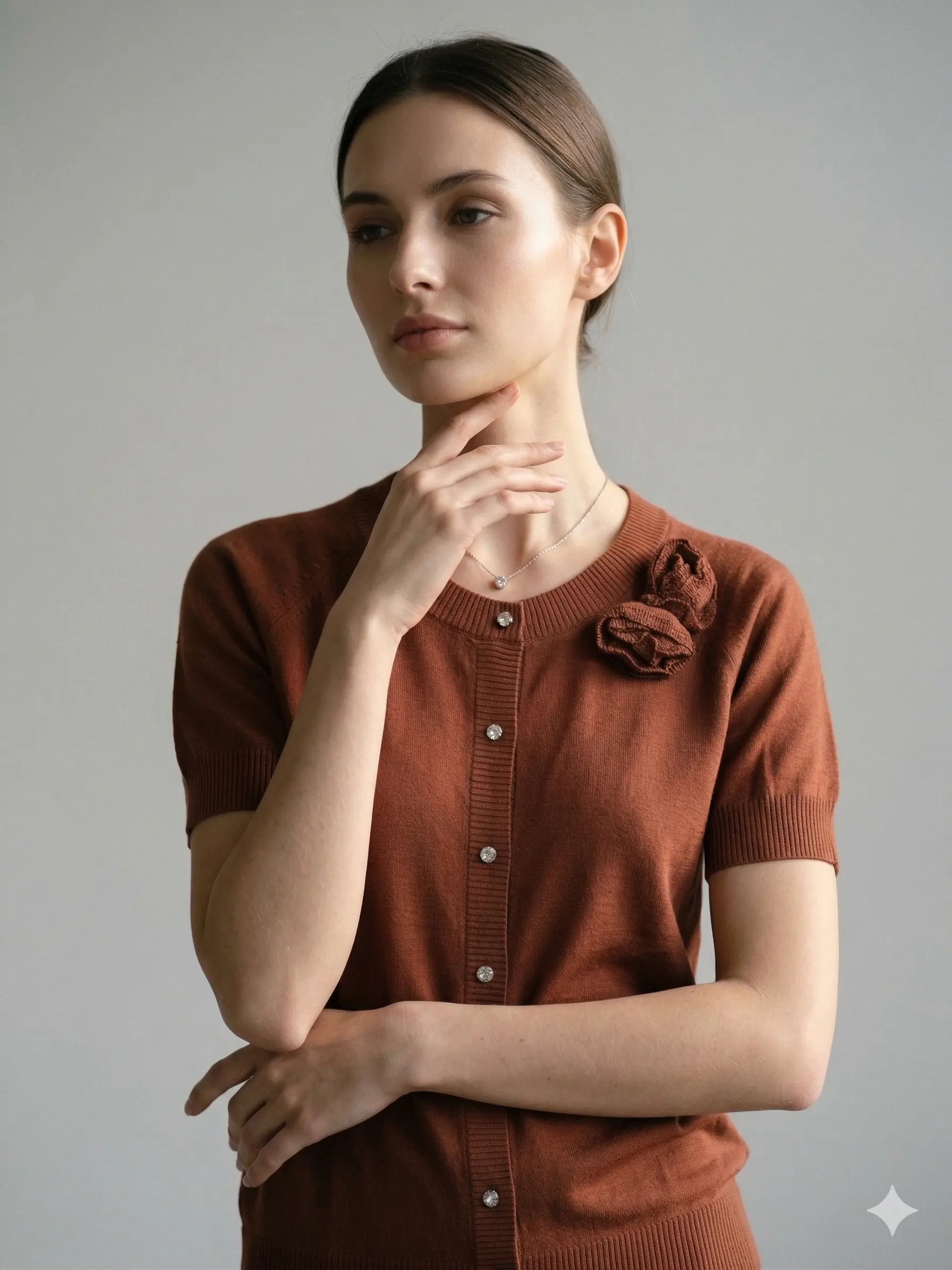 Finto cardigan con rose DORABELLA