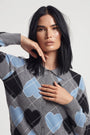 Finto cardigan stampa cuori DORABELLA