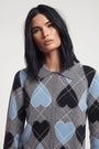 Finto cardigan stampa cuori DORABELLA