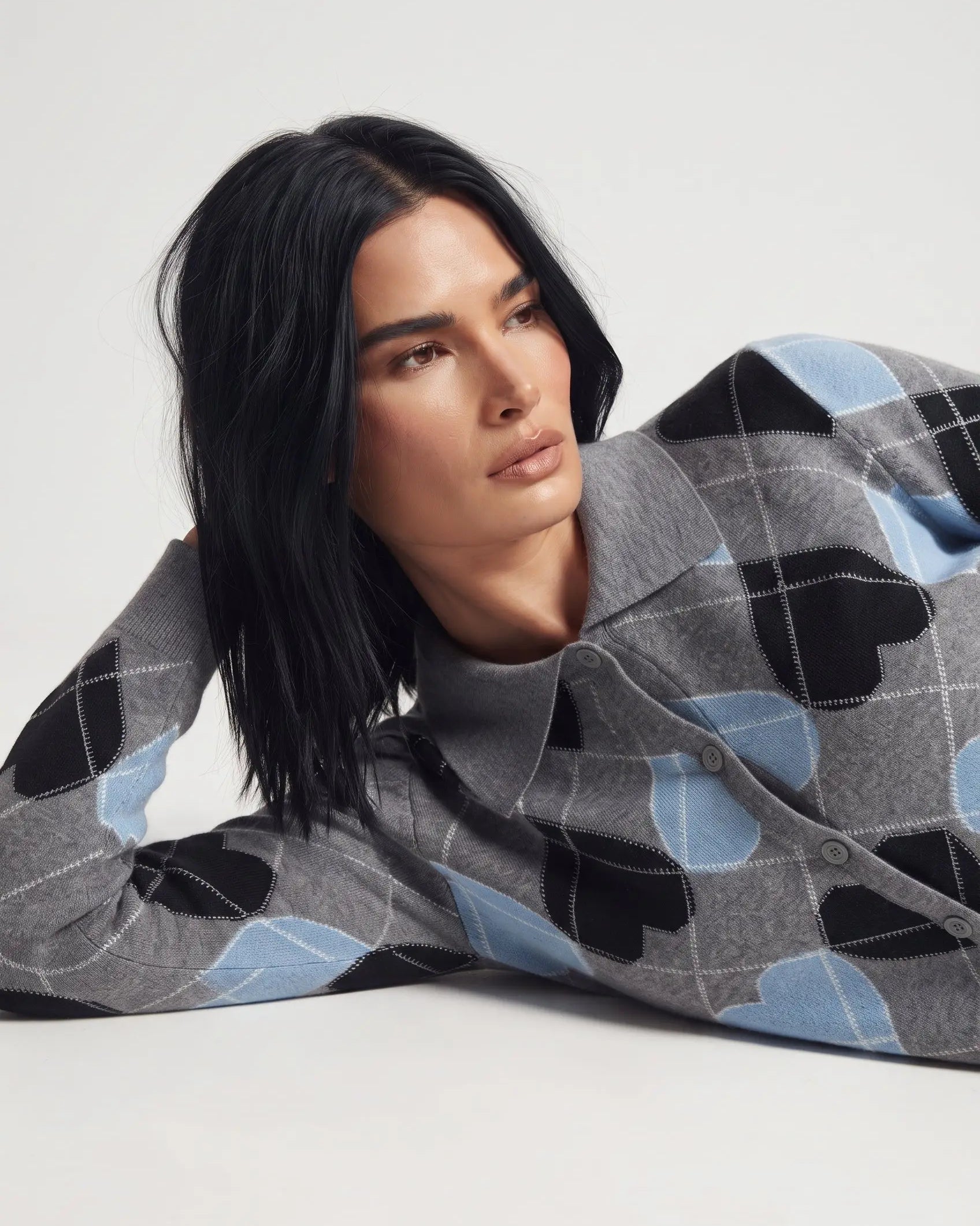 Finto cardigan stampa cuori DORABELLA