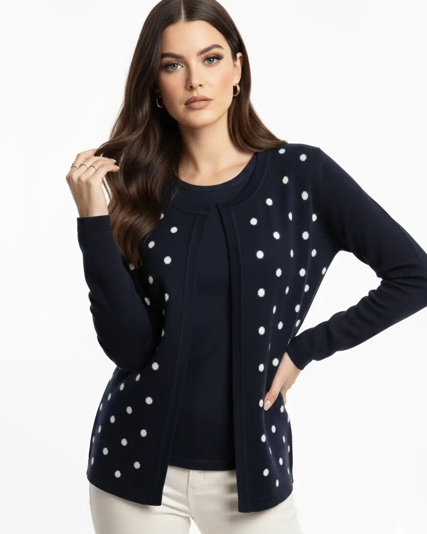 Finto twin set a pois DORABELLA