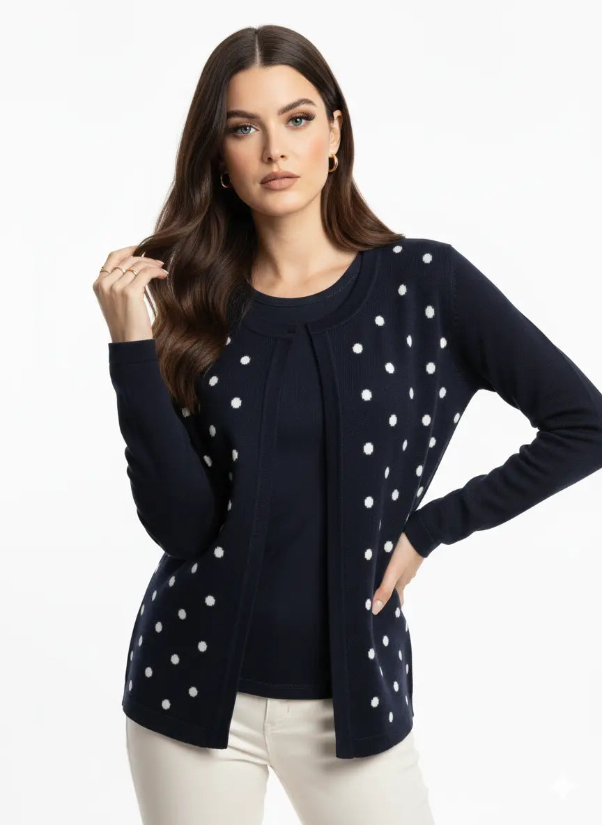 Finto twin set a pois DORABELLA