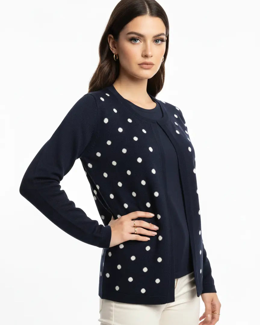 Finto twin set a pois DORABELLA