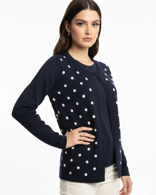 Finto twin set a pois DORABELLA