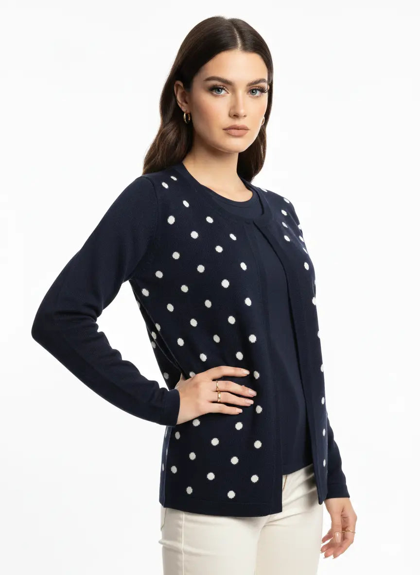 Finto twin set a pois DORABELLA