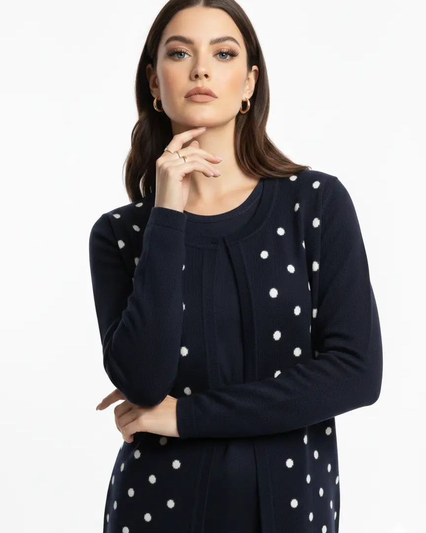 Finto twin set a pois DORABELLA