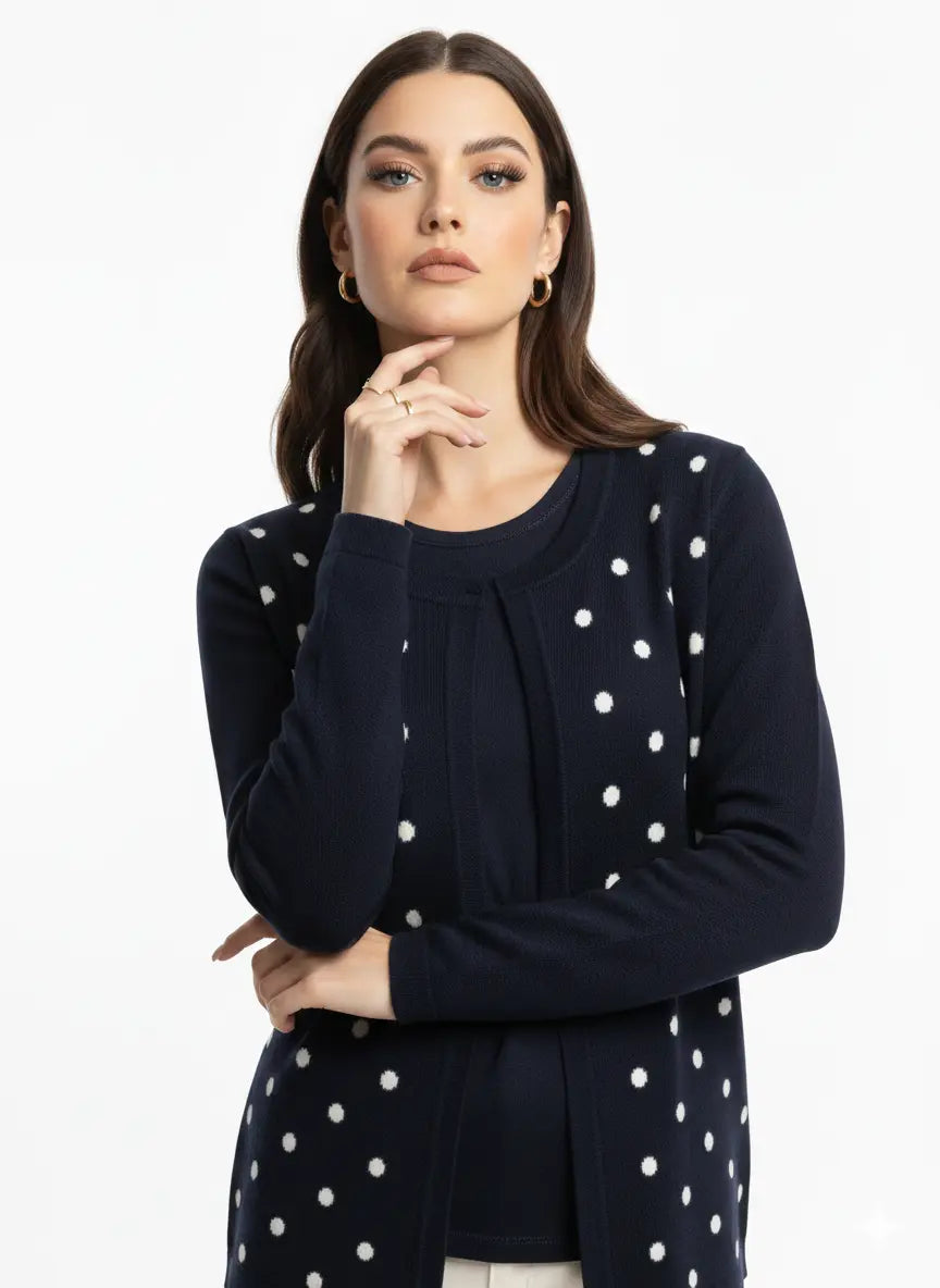 Finto twin set a pois DORABELLA