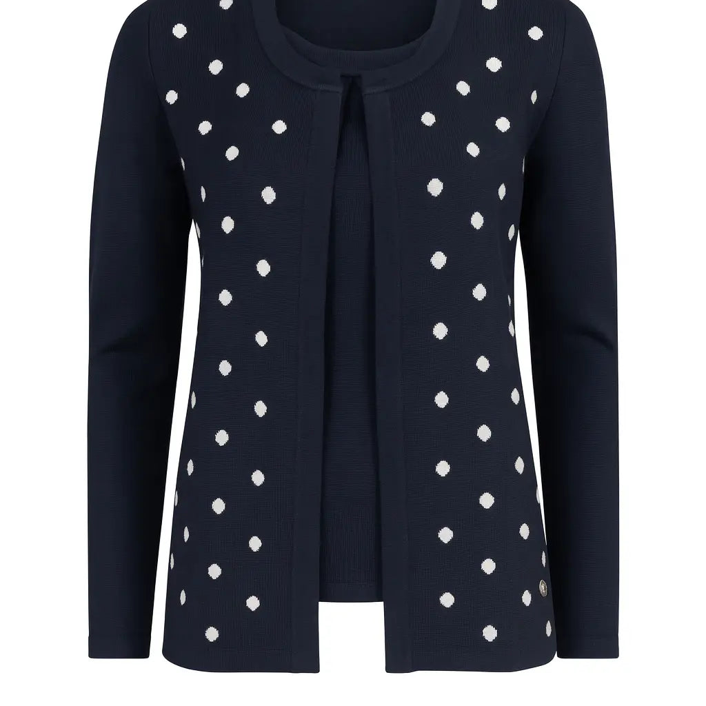 Finto twin set a pois DORABELLA XXL / Blu