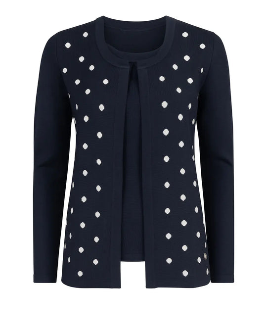 Finto twin set a pois DORABELLA XXL / Blu