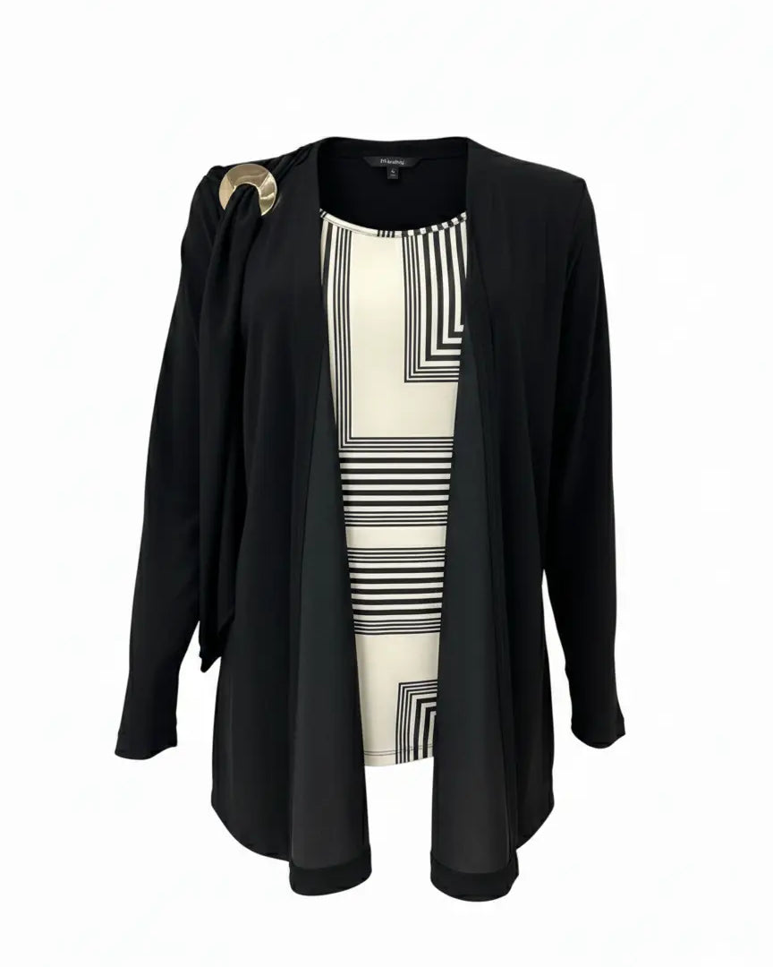 Finto twin set con accessorio metallico DORABELLA