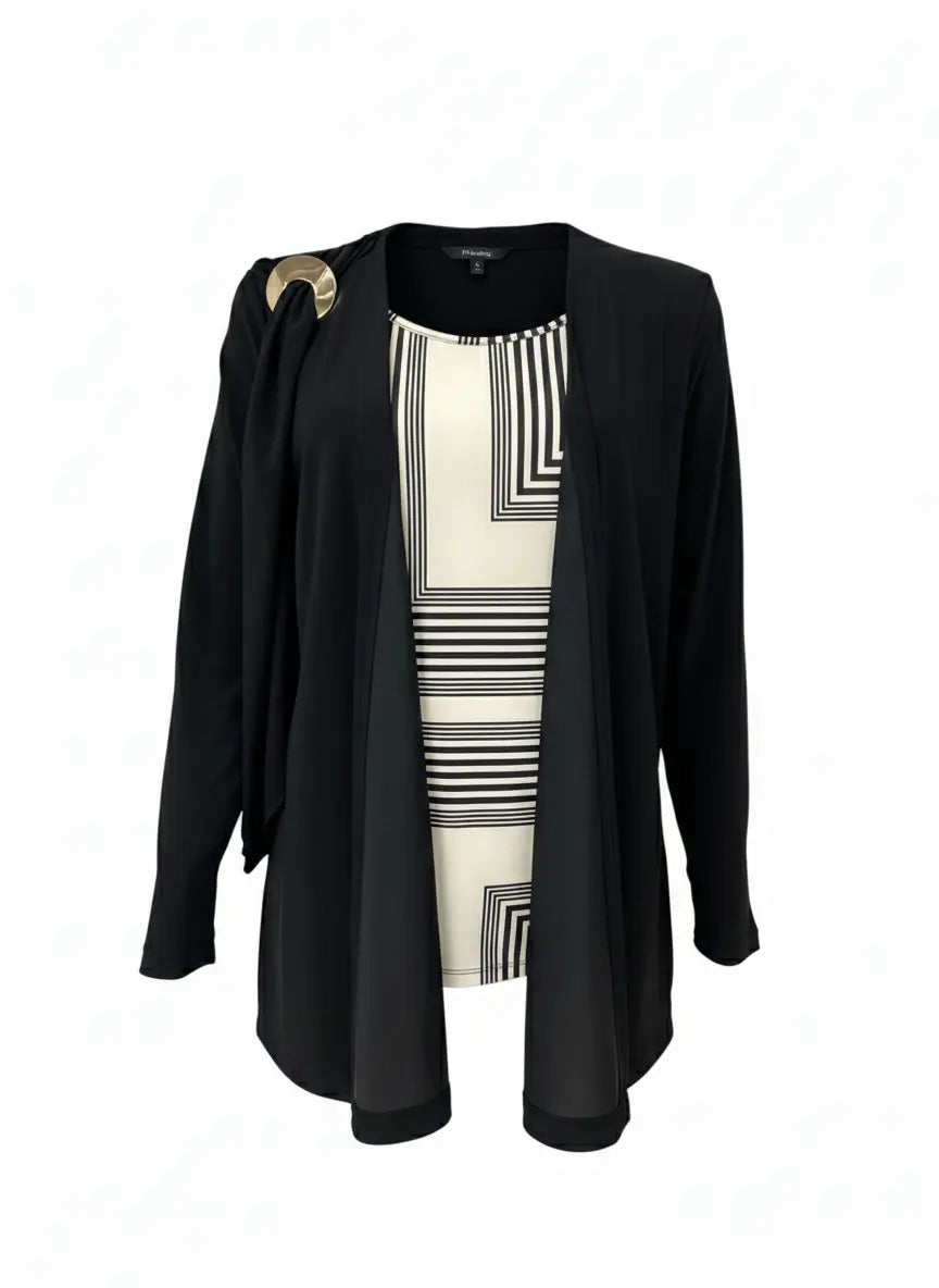 Finto twin set con accessorio metallico DORABELLA