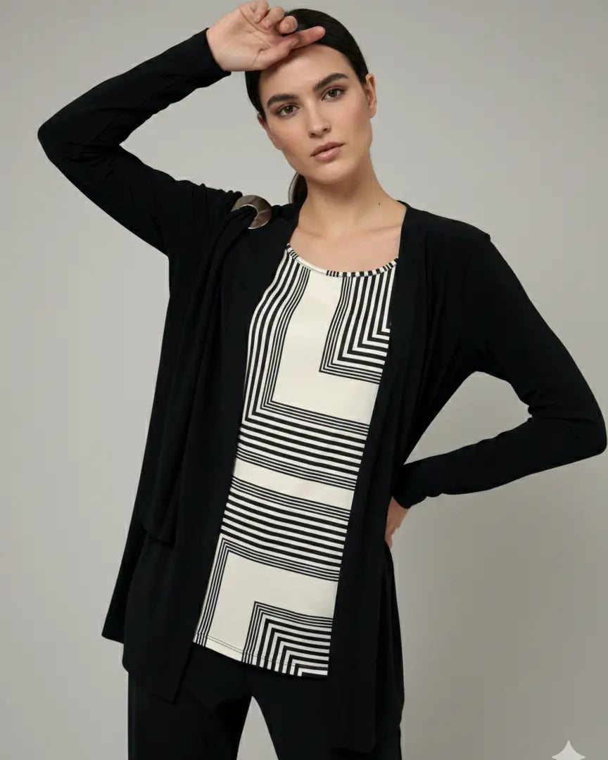 Finto twin set con accessorio metallico DORABELLA