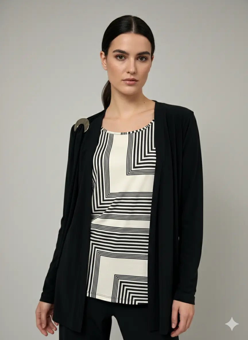 Finto twin set con accessorio metallico DORABELLA