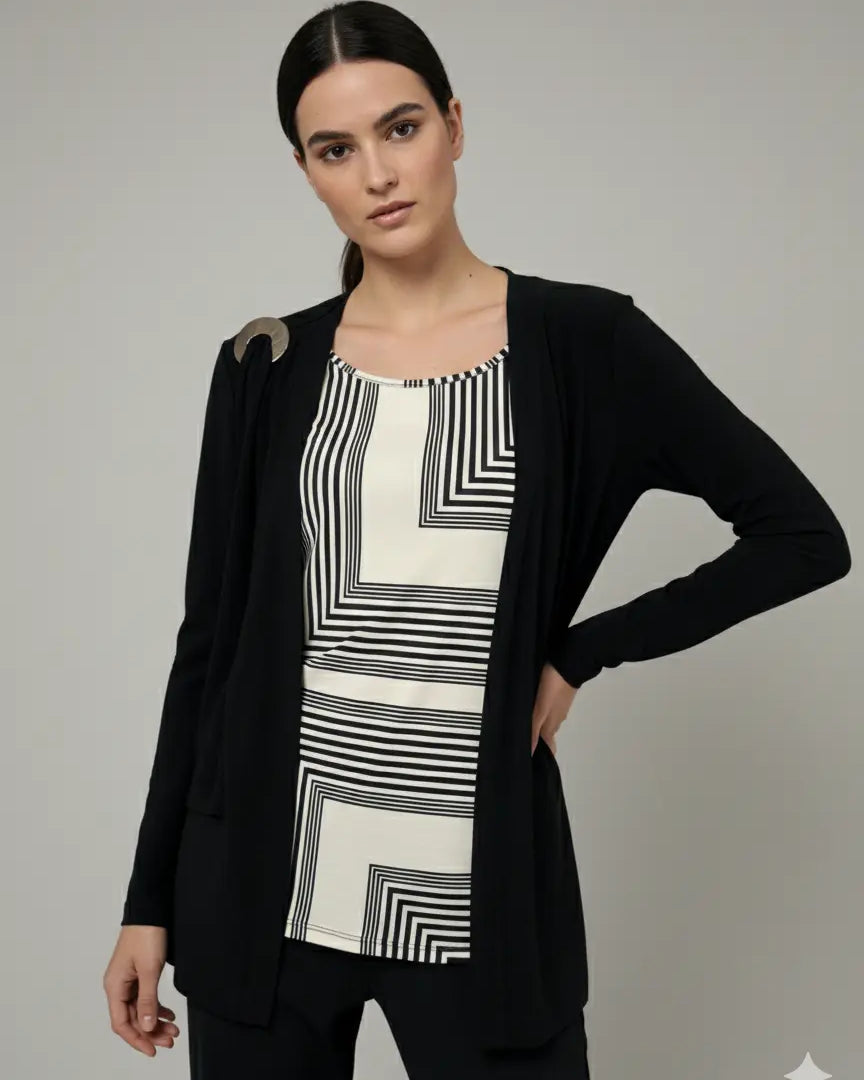 Finto twin set con accessorio metallico DORABELLA