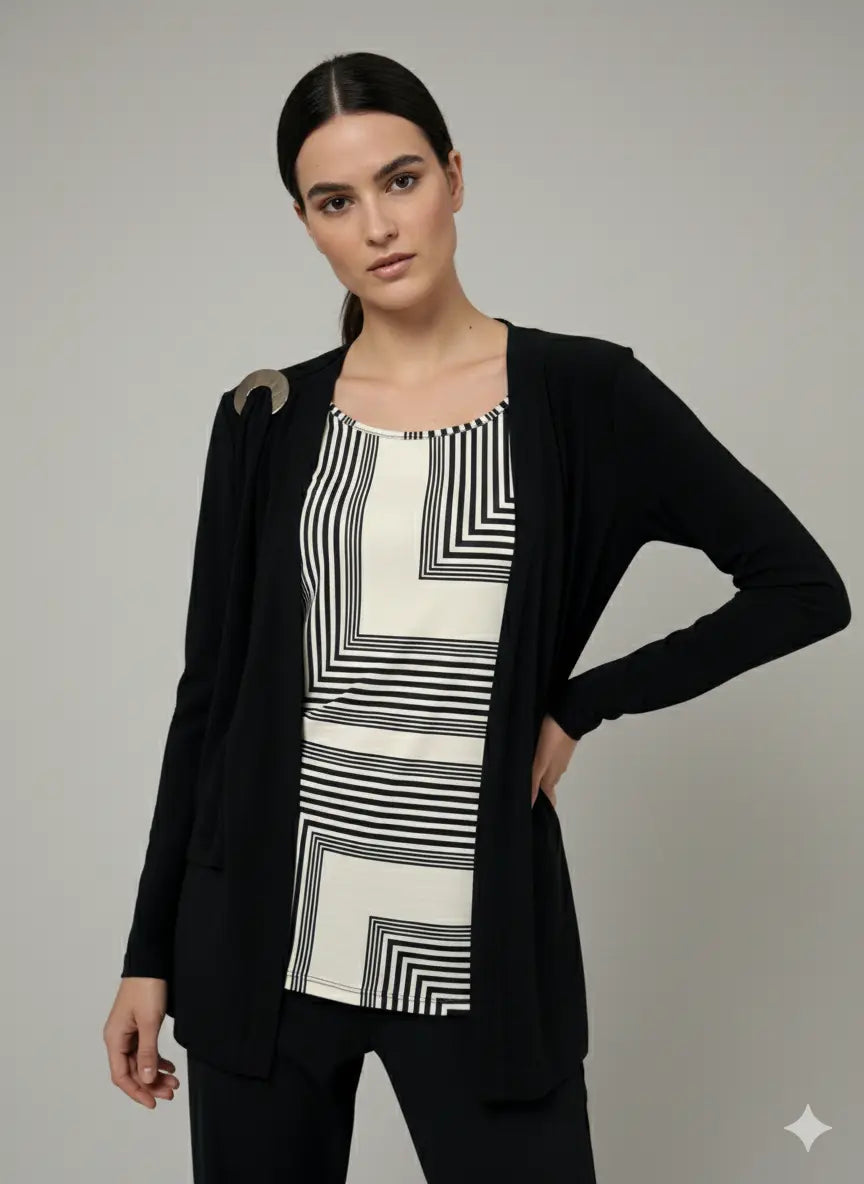 Finto twin set con accessorio metallico DORABELLA