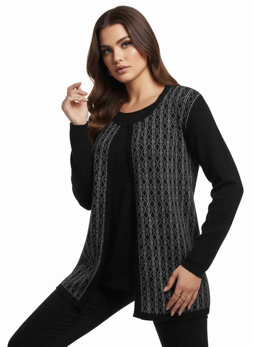 Finto twin set con filo lurex DORABELLA