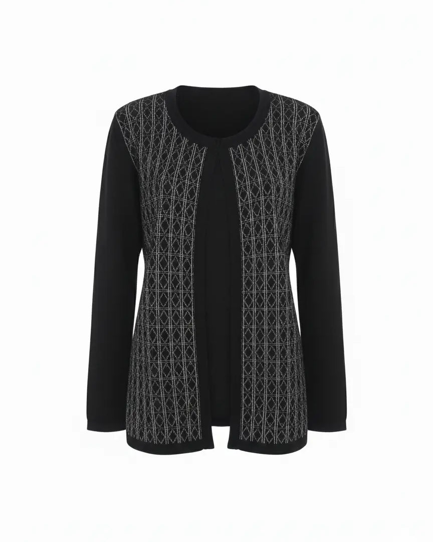 Finto twin set con filo lurex DORABELLA XL / Nero