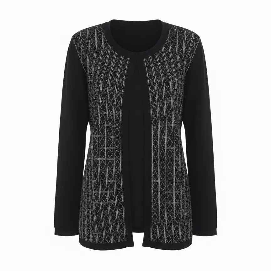 Finto twin set con filo lurex DORABELLA XL / Nero