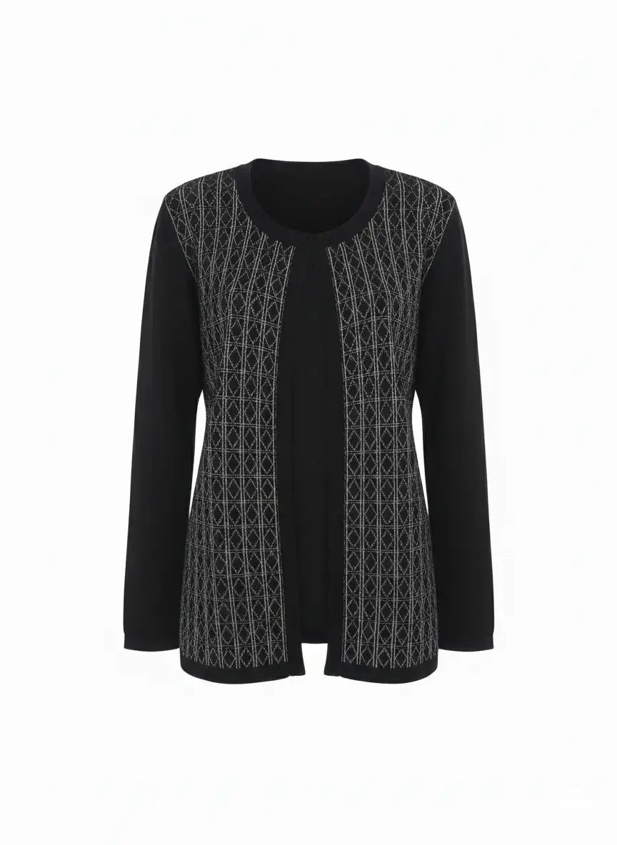 Finto twin set con filo lurex DORABELLA XL / Nero
