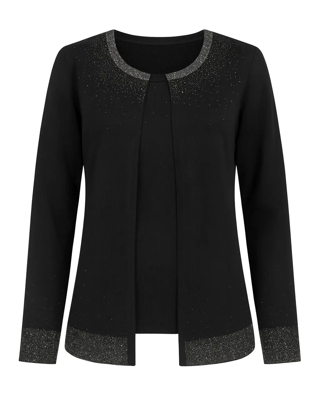 Finto twin set con lurex e applicazioni DORABELLA XL / Nero