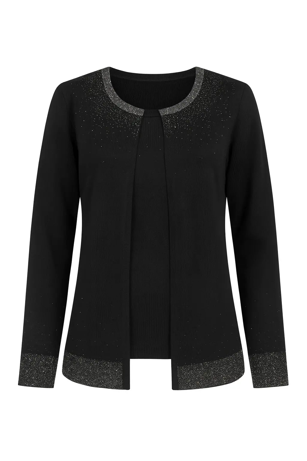 Finto twin set con lurex e applicazioni DORABELLA XL / Nero