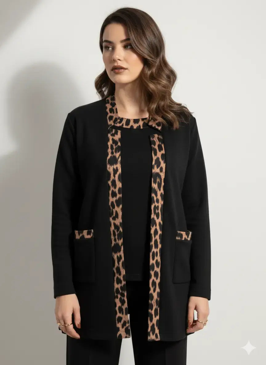 Finto twin set con profili animalier DORABELLA