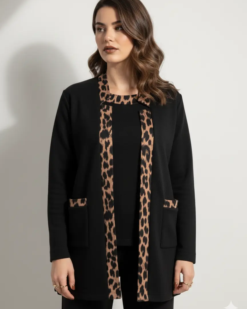 Finto twin set con profili animalier DORABELLA