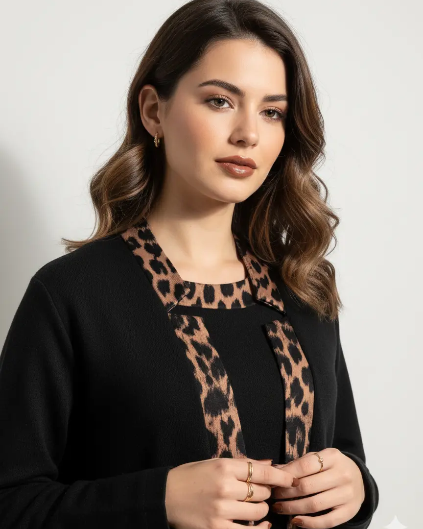 Finto twin set con profili animalier DORABELLA